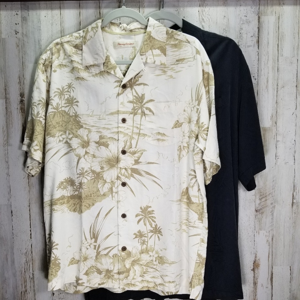 Tommy Bahama Size Med.100% Silk Shirts